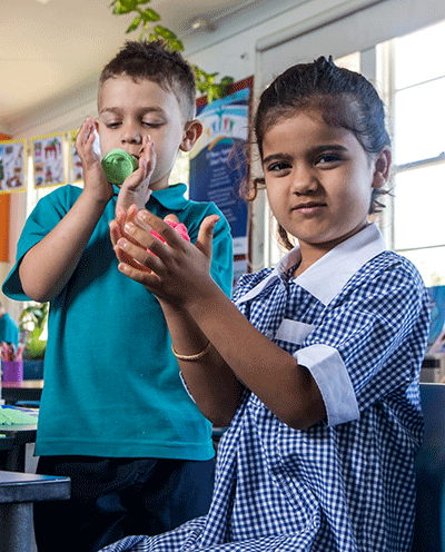 Image of two primary school students